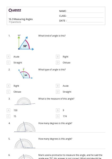 Measuring Bisecting Angles 3Rd Grade Free Printable