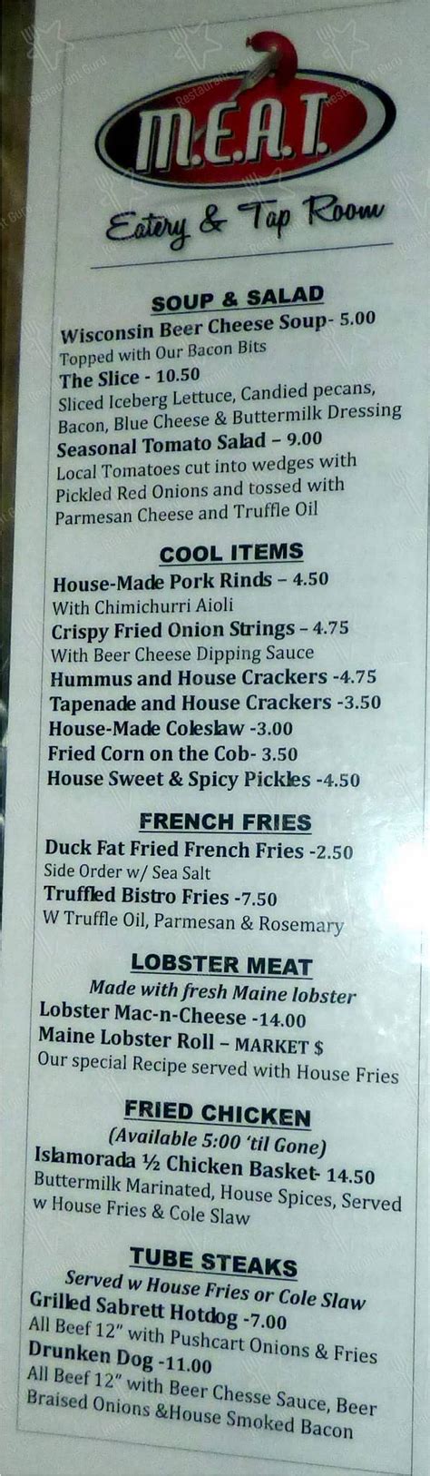 Meat Eatery Menu