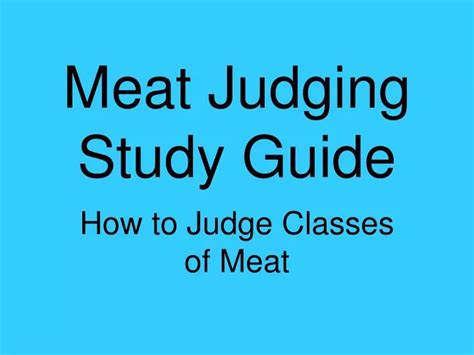 Meat Judging Study Guide