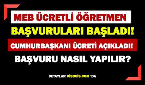 meb ücretli öğretmenlik başvurusu