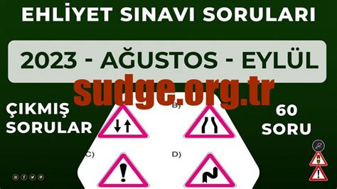 meb sürücü sınavı çıkmış sorular