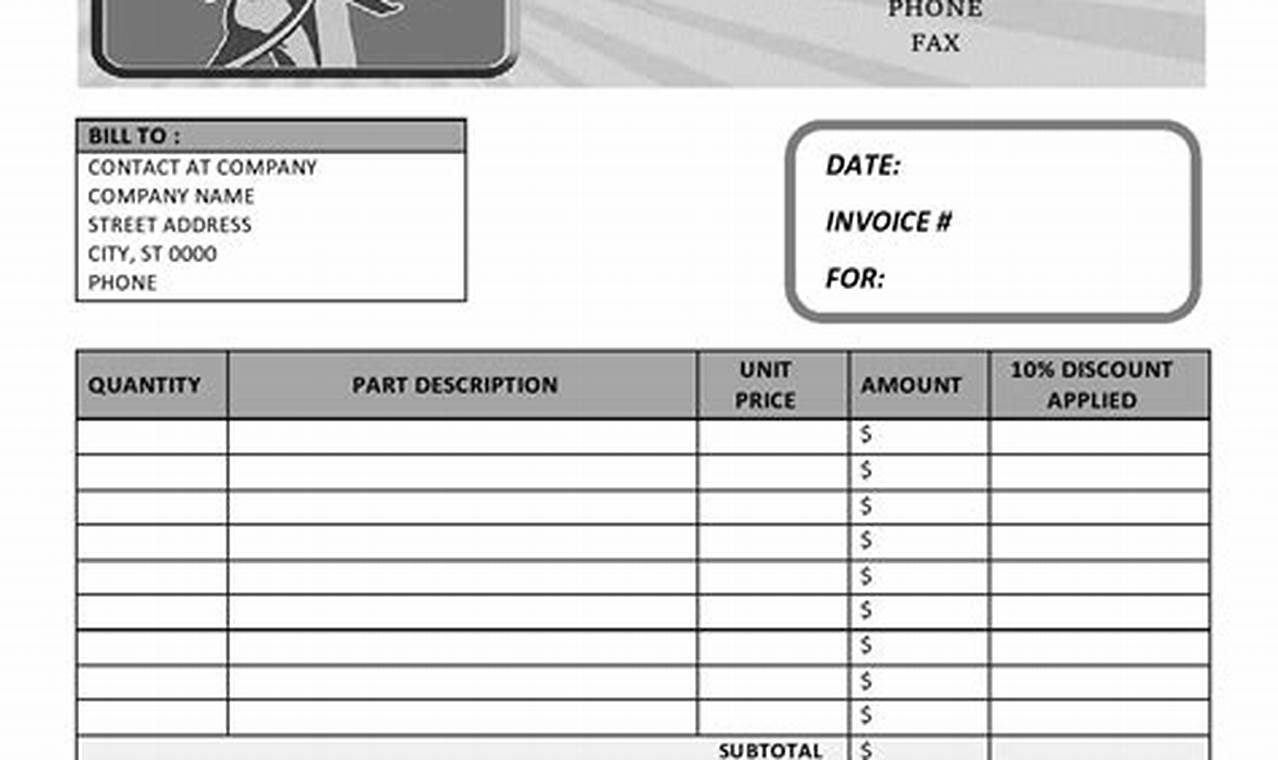 Mechanic Invoice Format: Professional and Editable