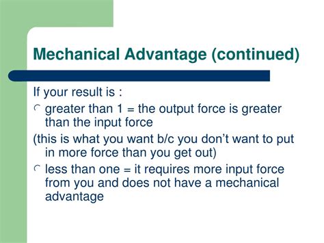 Mechanical Advantage Vs Efficiency
