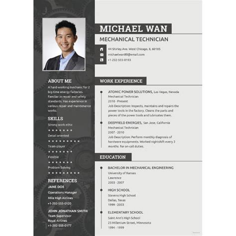 mechanical engineering cv format word