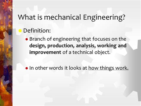 Mechanical Engineering Definition