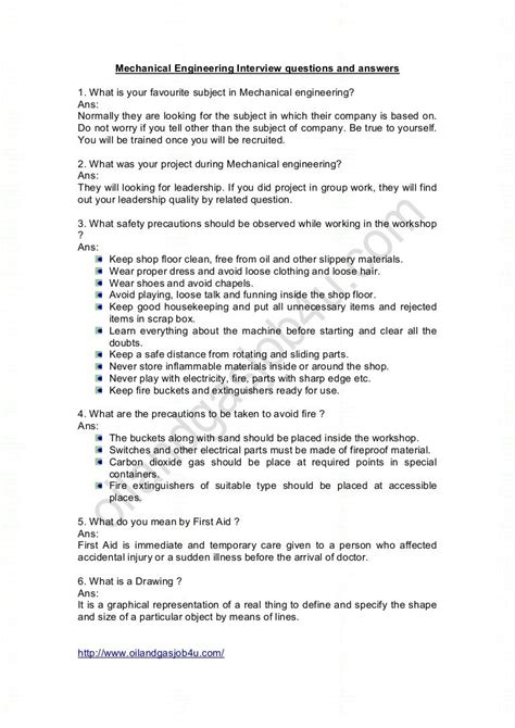 mechanical engineering topics for interview