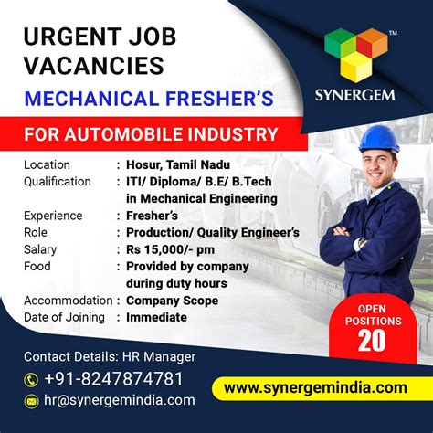 Job Vacancy Mechanical Engineer Design for Companies. Square Social