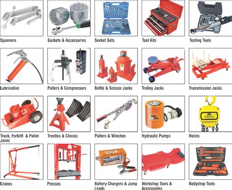 Mechanical Tools And Equipment List