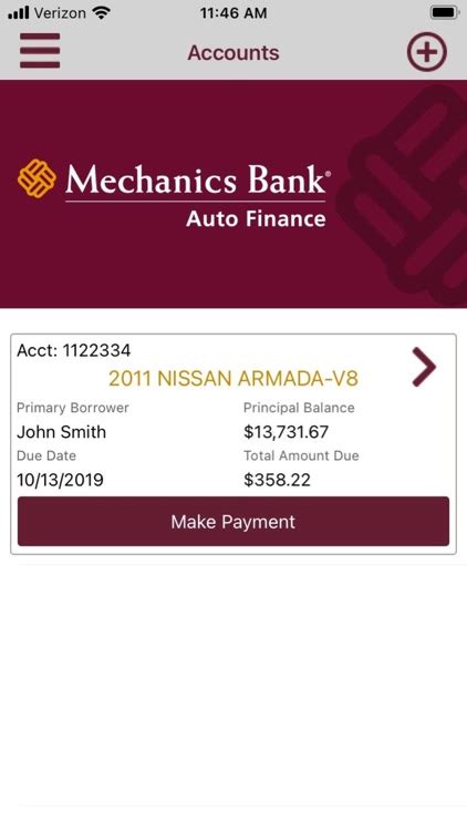 mechanics bank pay auto loan