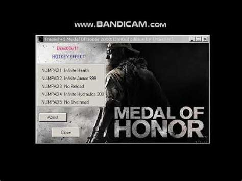medal of honor 2010 trainer