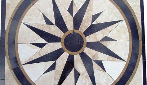 36'' x 36'' Floor Tile Marble Medallion 8025