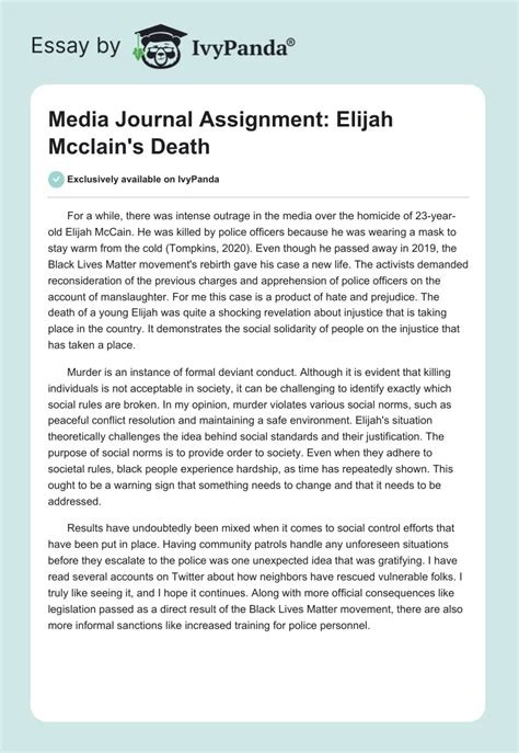 Media Journal Assignment