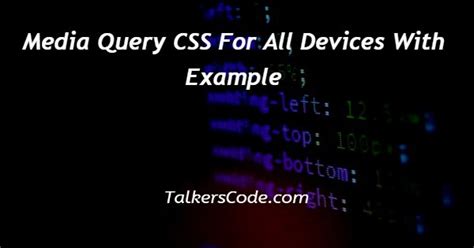 Media Query Css For All Devices