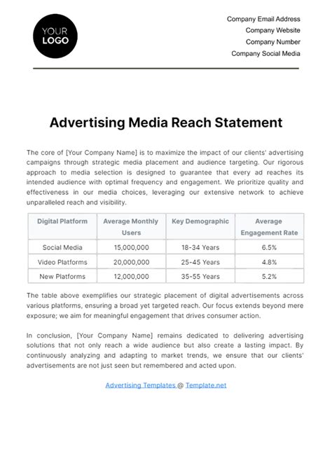 Media Strategy Reach Example