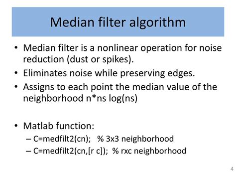 Median Filter Algorithm In Image Processing