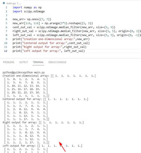 Median Filter Python Code