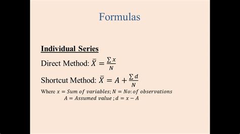 median formula for individual series