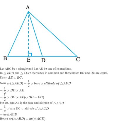 median of a triangle divides it into two