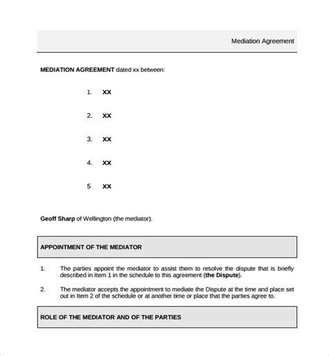 Download Mediation Agreement Template for Free Page 3 FormTemplate