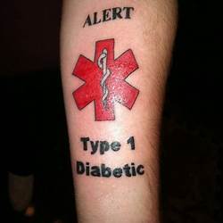 Medical Alert Tattoo Type 1 Diabetes