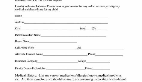 Sample Medical Authorization Form | Mous Syusa
