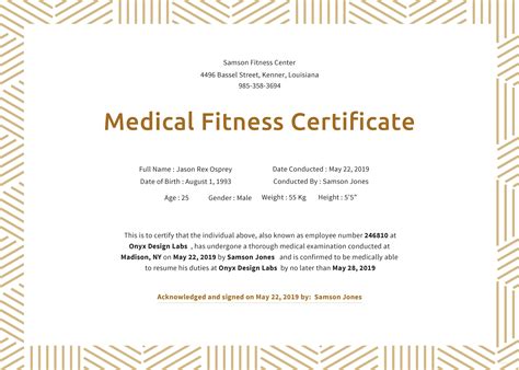 FREE 12+ Sample Medical Fitness Certificates in PSD AI InDesign