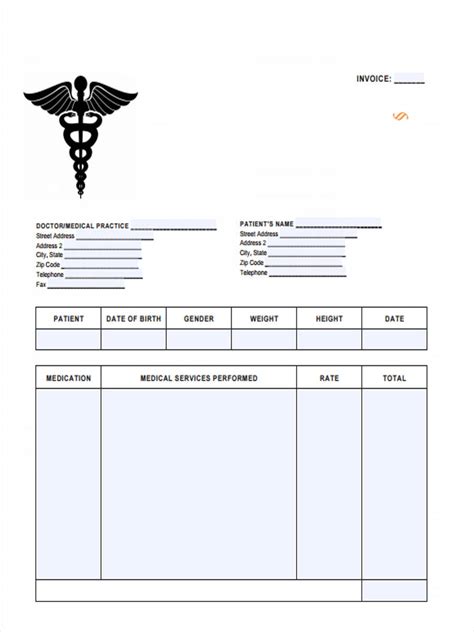 Medical Records Fee Invoice Template