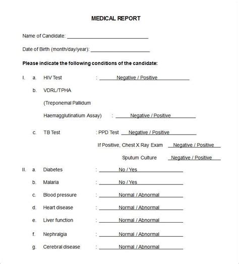 Hospital Medical Report Templates at