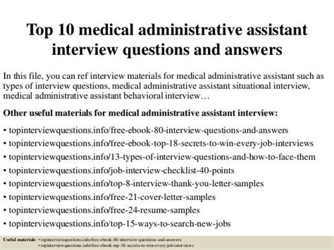 medical administrative assistant interview questions and answers