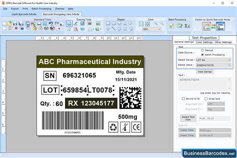 medical barcode printing software