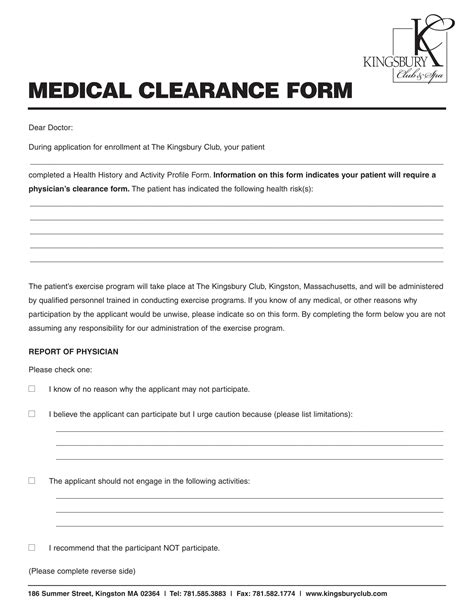 FREE 30+ Medical Clearance Form Samples in PDF MS Word