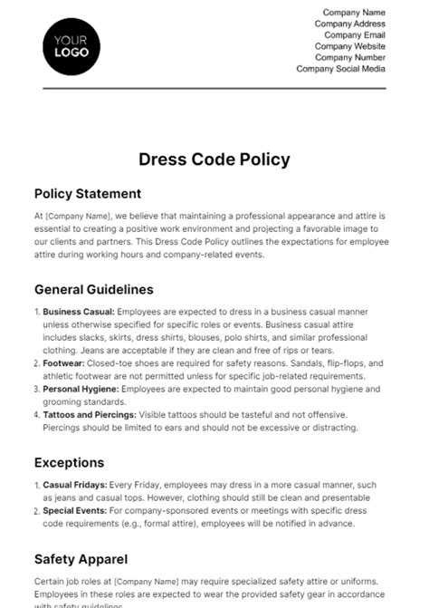 medical dress code policy