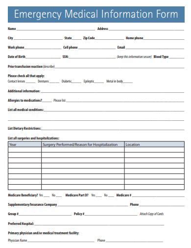 medical emergency documentation template