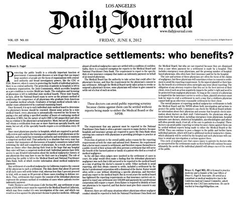 Medical Malpractice Journal Article