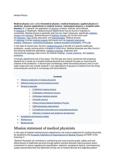 Medical Physics Lecture Notes