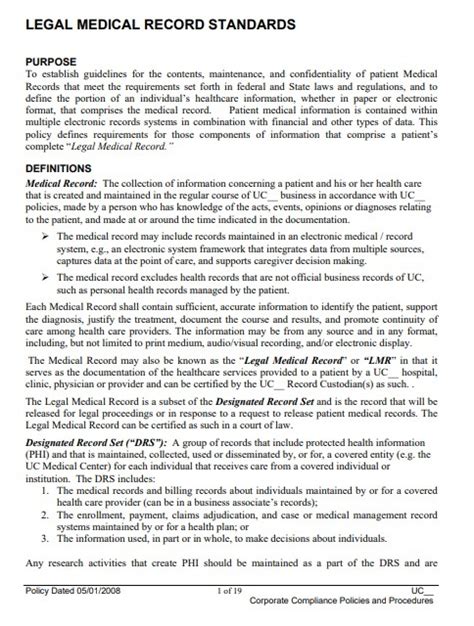 medical record documentation examples