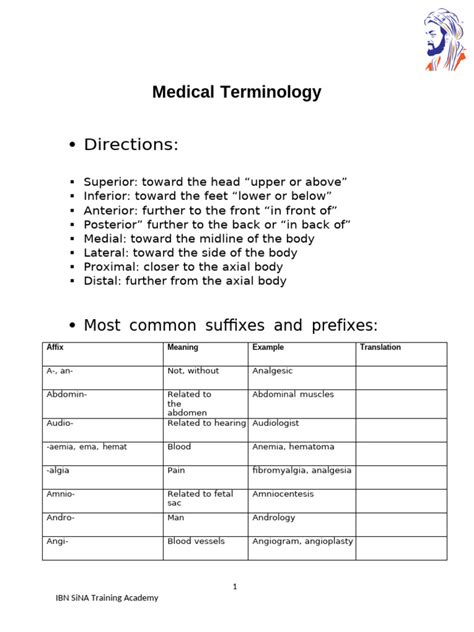 Medical Terminology Study Guide