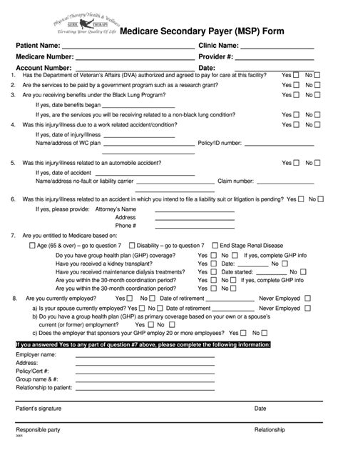Medicare Secondary Payer Questionnaire In Spanish Home Health