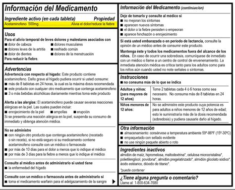 Medication Labels In Spanish
