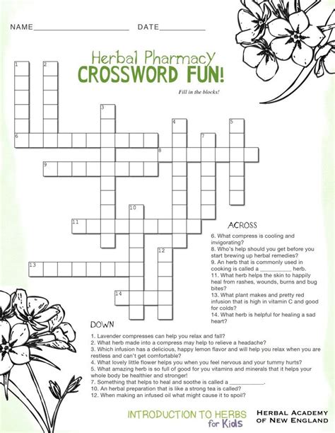 medicinal herb 4 crossword clue