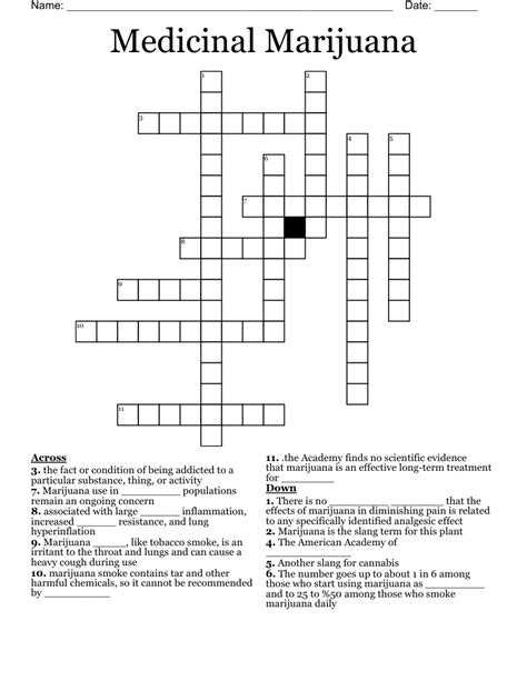 medicinal substance crossword clue