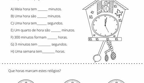 Atividades sobre Medidas do Tempo: Ideias e modelos em PDF