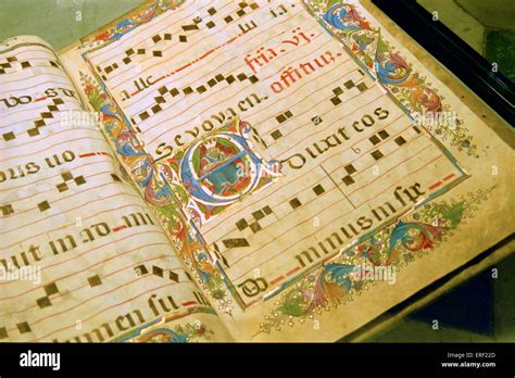 A richly decorated medieval music score manuscript parchment 