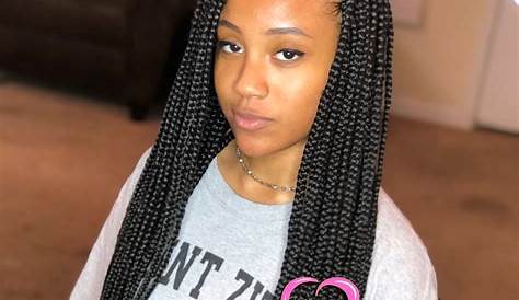 Medium Sized Triangle Box Braids With Parts (With Images