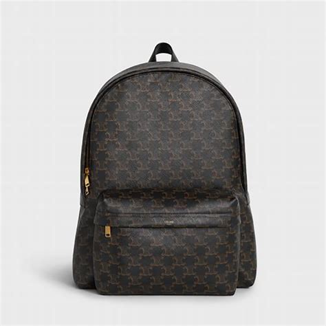 Medium Backpack In Triomphe Canvas And Calfskin