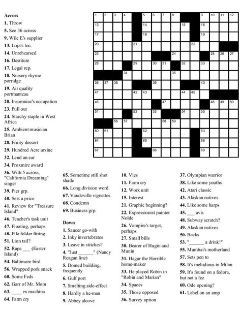 medium crosswords