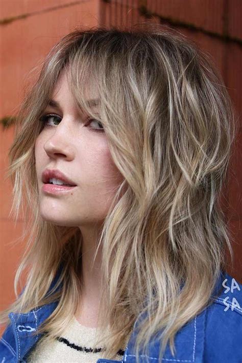  79 Ideas Medium Hair Length With Layers And Bangs With Simple Style