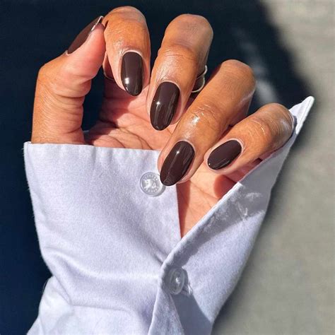 Medium Length Dark Brown Nails