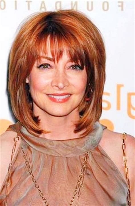 medium length hairstyles with bangs over 50