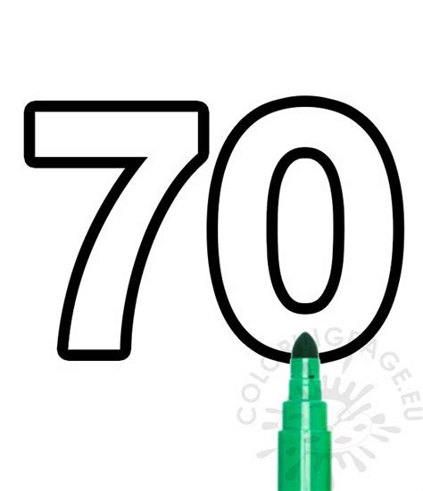 Medium Printable Number 70 Template
